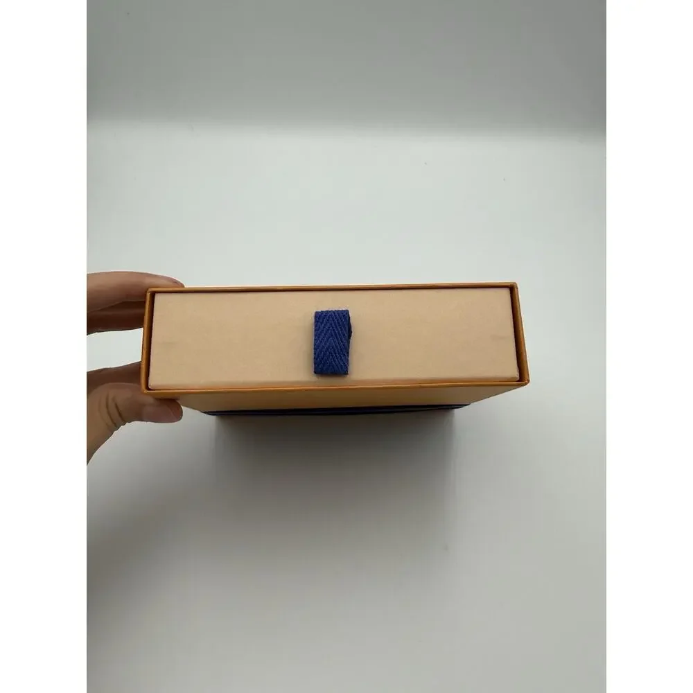 Authentic Louis Vuitton Small Orange Slide Box Ribbon Envelope 5” x 5.75”